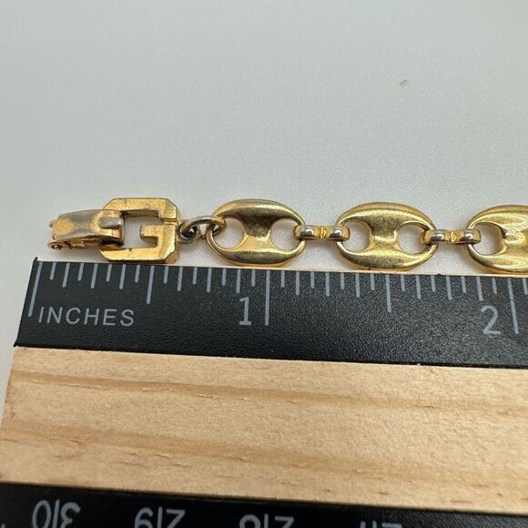 Givenchy Vintage Bracelet Gold Tone Anchor Chain - Picture 5 of 9